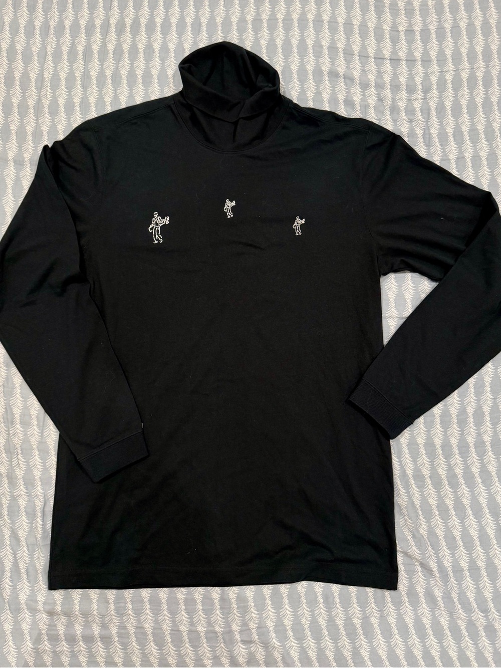 NEW Ashworth Black Long Sleeve Turtleneck w/ Small White Embroidered Golf Logo